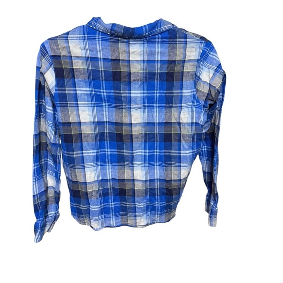 Van Winkle Pajama Set Blue White Gray Plaid Flannel L p32 - Picture 2 of 9